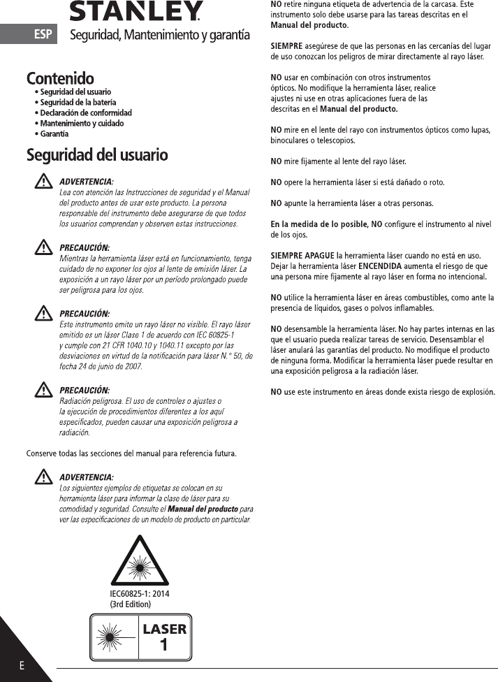 1IEC60825-1: 2014(3rd Edition)