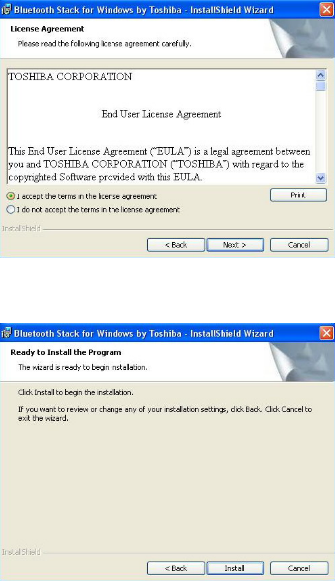 obtain a license for toshiba bluetooth stack