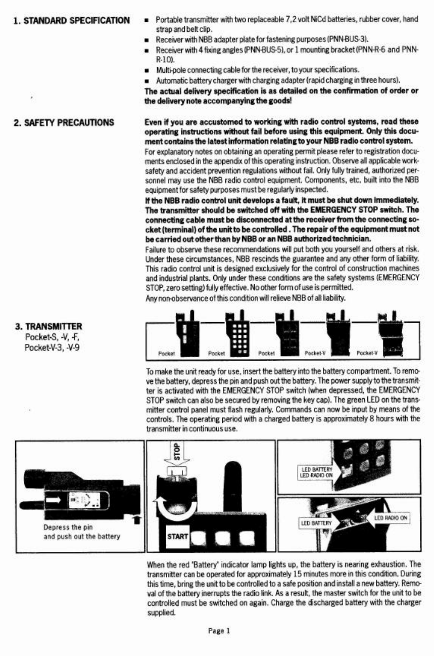 NBB Nachrichtentechnik SDE96AO Crane Remote Control User Manual 2
