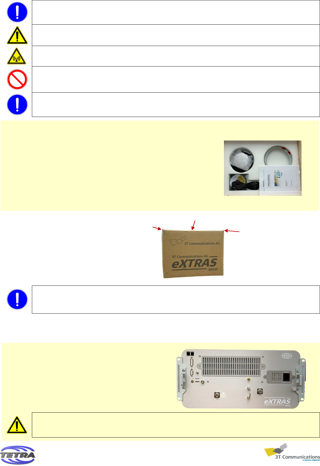 Sepura Systems SOLO45X TETRA Fixed Station User Manual Quick Start