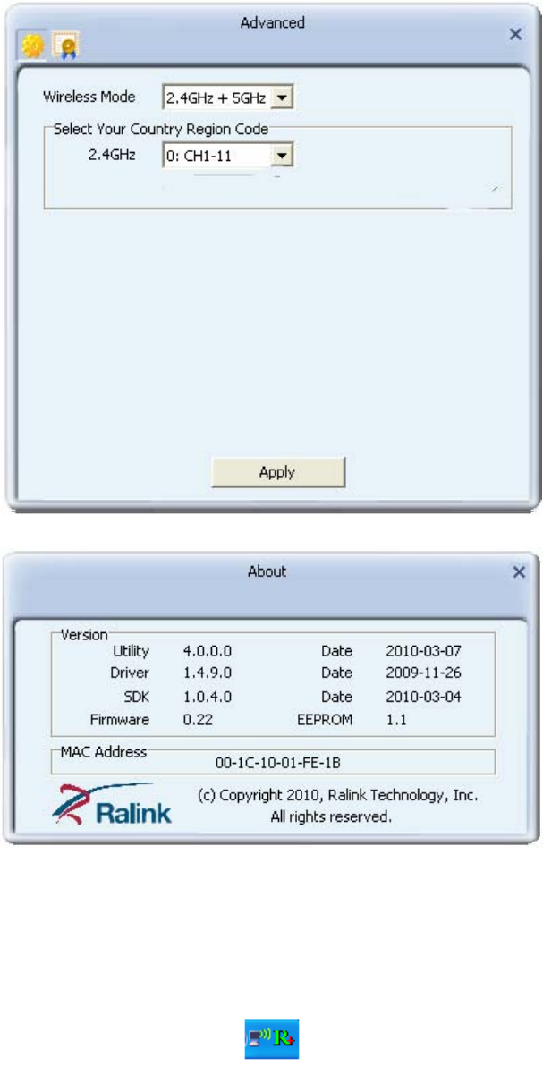 raui.exe ralink wireless lan card utility