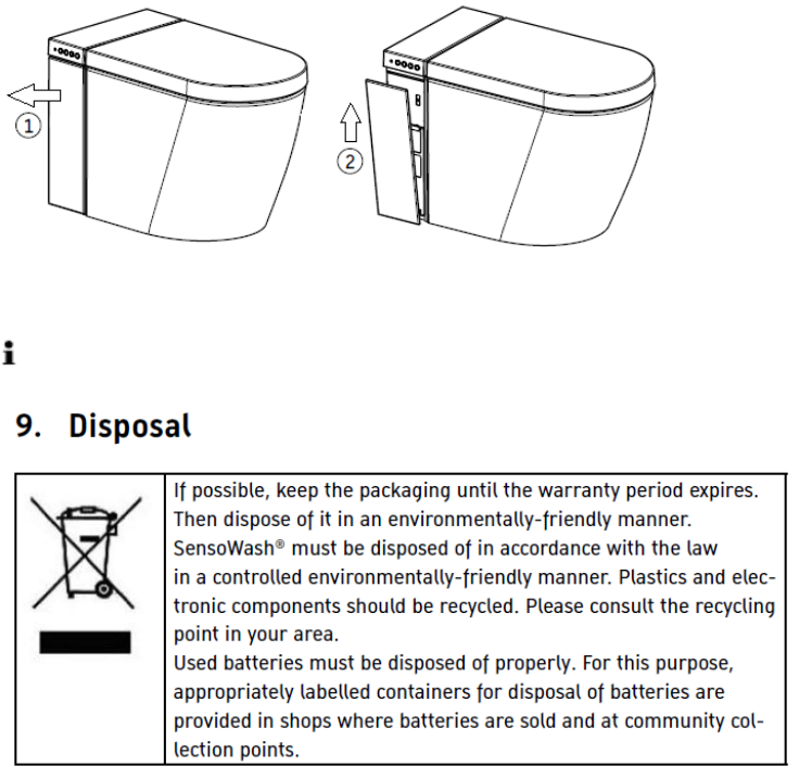Duravit 20000002002300 Electric Toilet User Manual SeWa i USA Operating