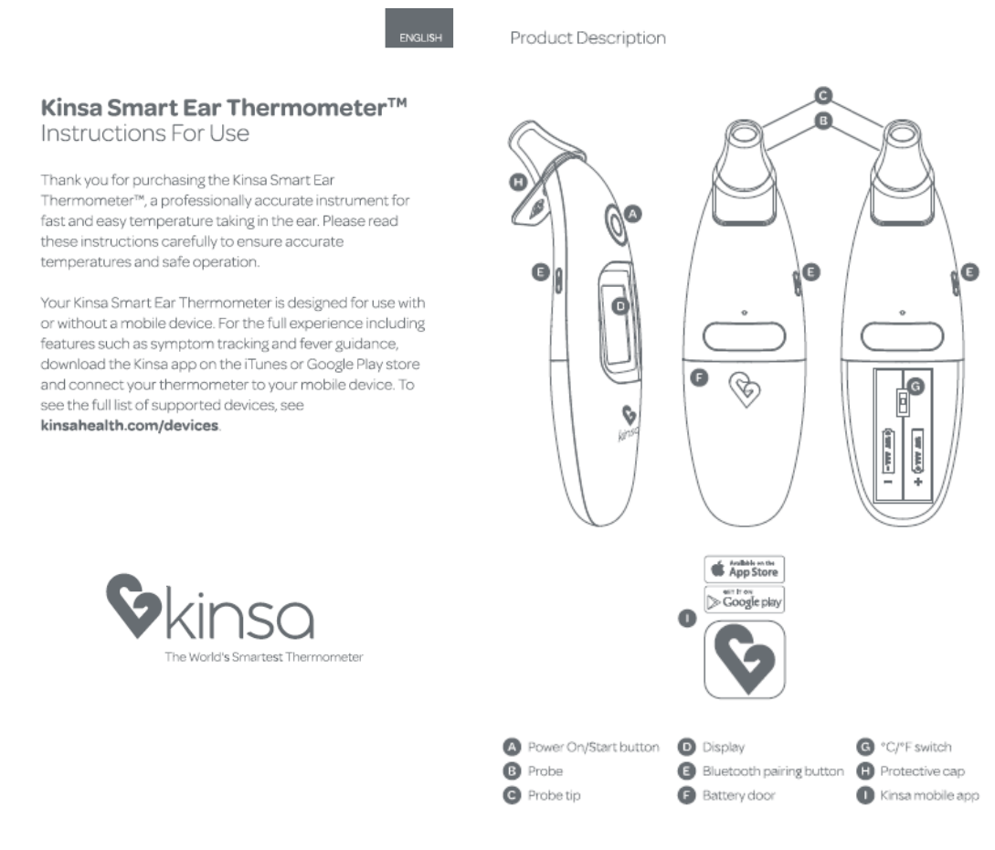 Kinsa E1 Kinsa Smart Ear Thermometer User Manual User mnaual