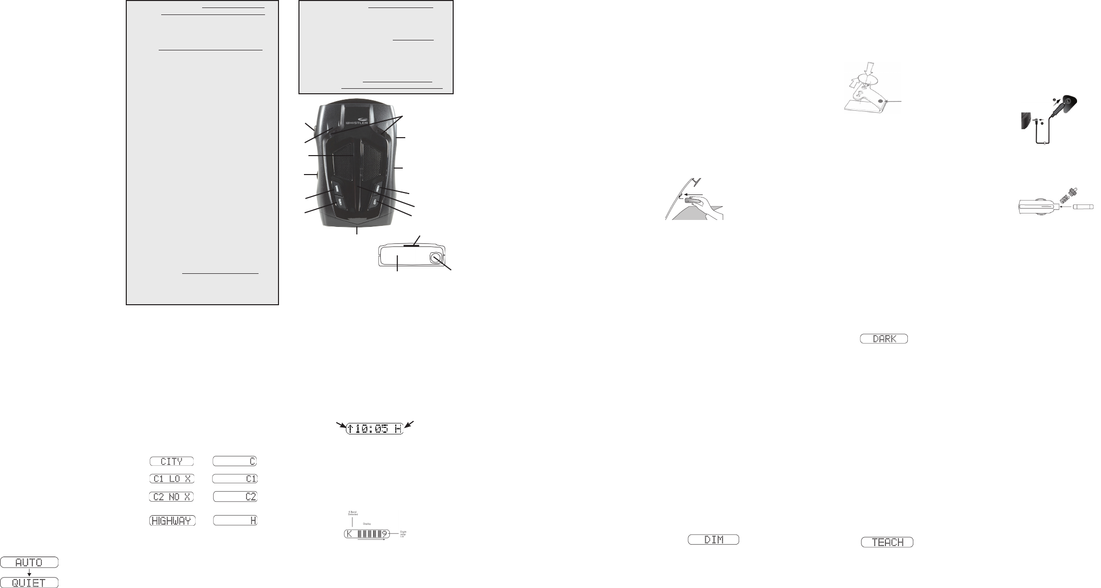 The Whistler Group Wh23 Radar Detector User Manual Manual Z 31r