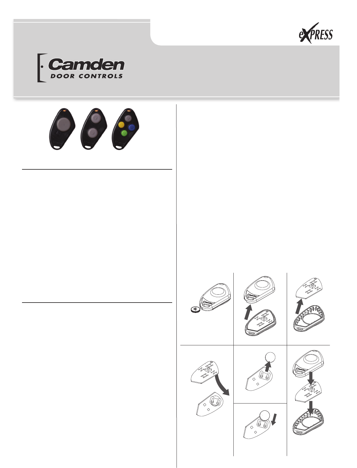 Camden CM-TXLF-1 One-Button Wireless Fob Transmitter