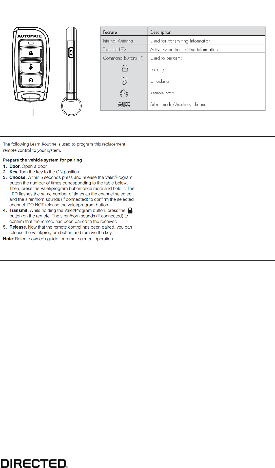 Dei Headquarters Dei7146 Remote Control User Manual