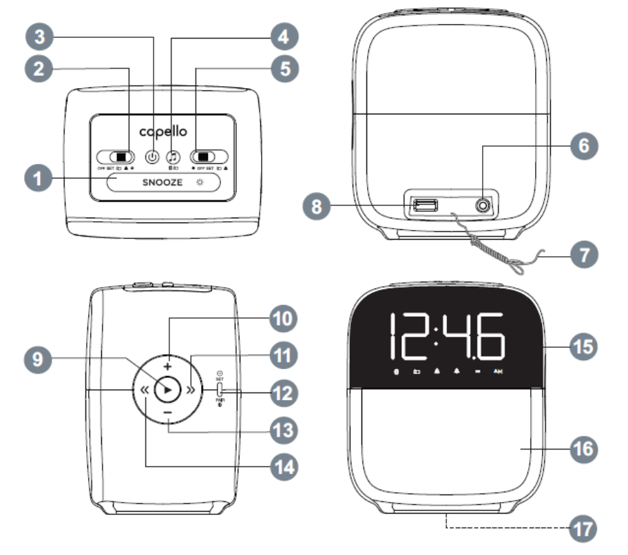 Musical Electronics CR60 Clock Radio with Bluetooth User Manual