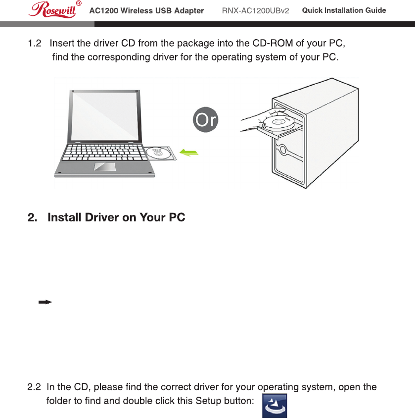 how to install rosewill wireless adapter drivers