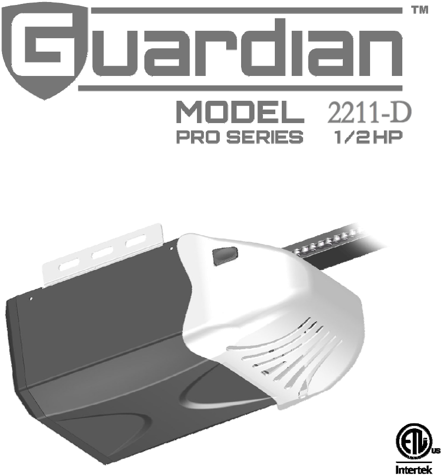 Guardian Dcrx01 Cc Garage Door Opener User Manual L5112 T Gu 615