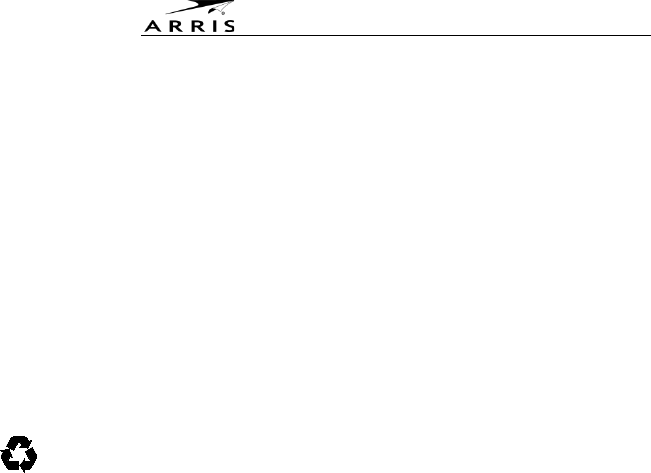 ARRIS SPECTRUM110 Set Top Box User Manual