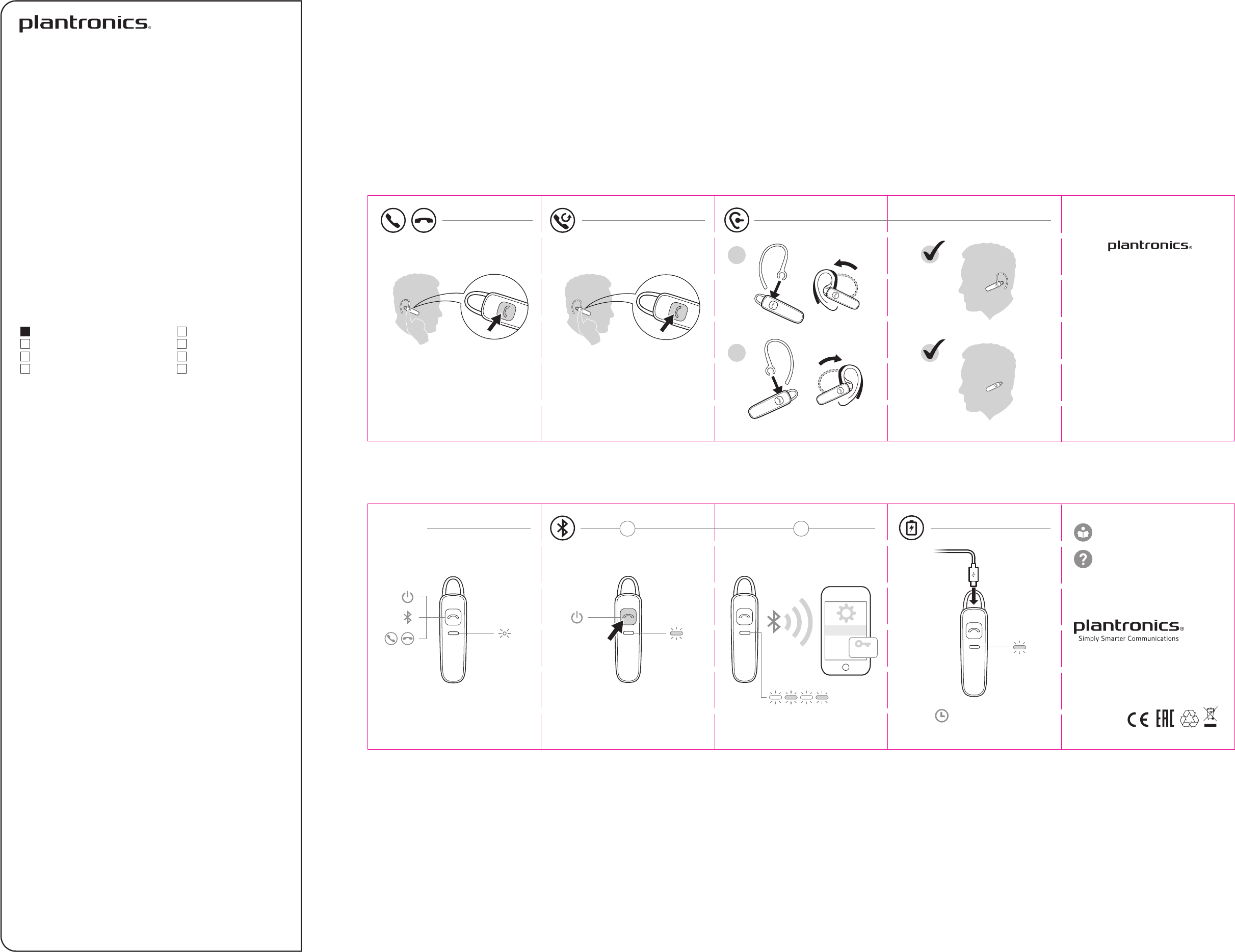 Plantronics FITE15 Bluetooth headset User Manual 200618 02 ML15