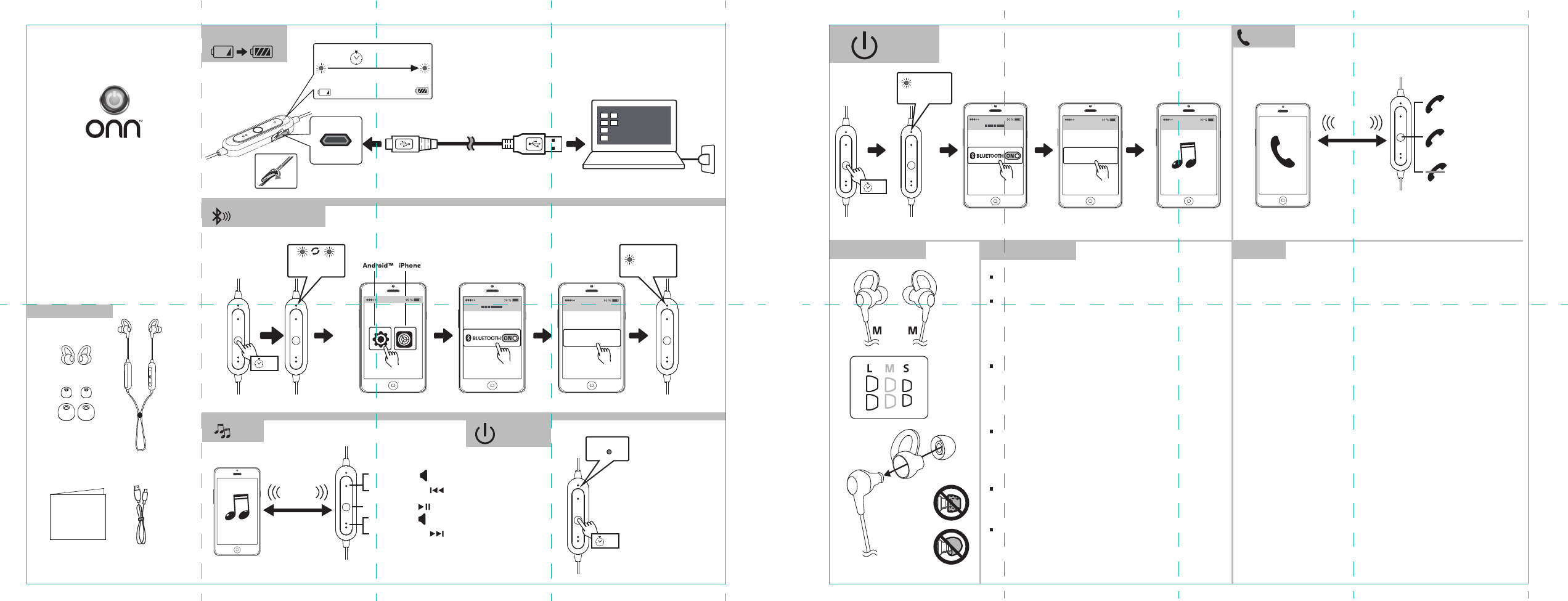 Onn earbuds online instructions