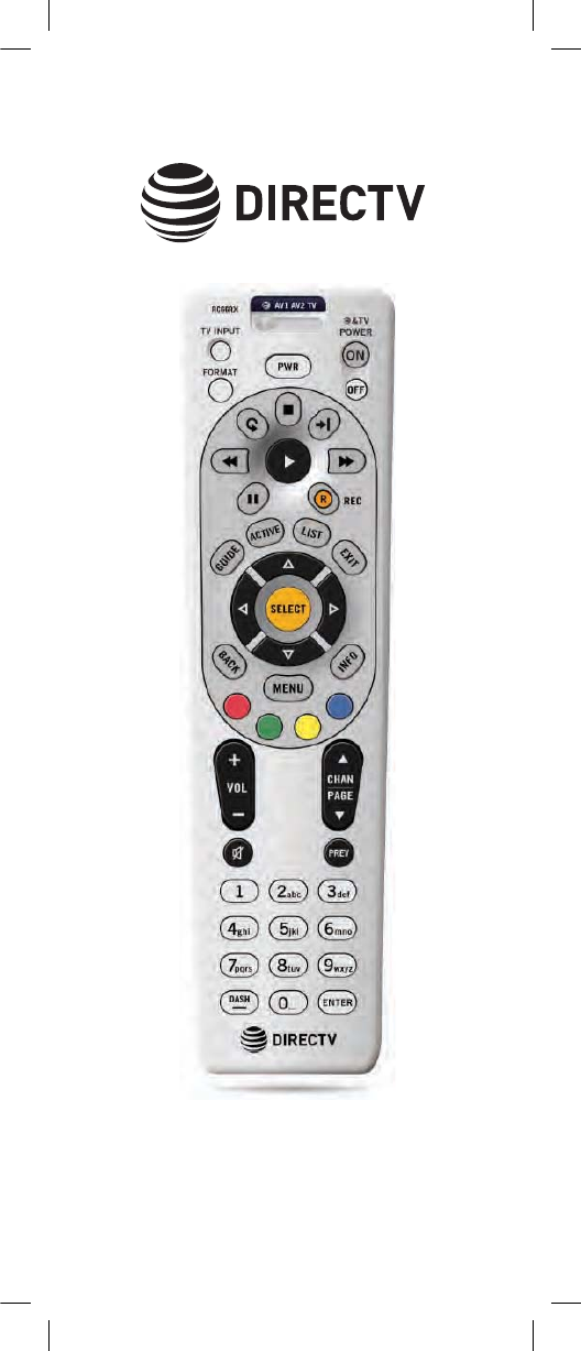 Universal Electronics 3013 DirecTV RC66RX Remote Control User Manual