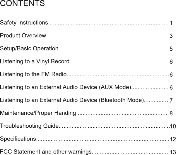 innovative technology record player manual