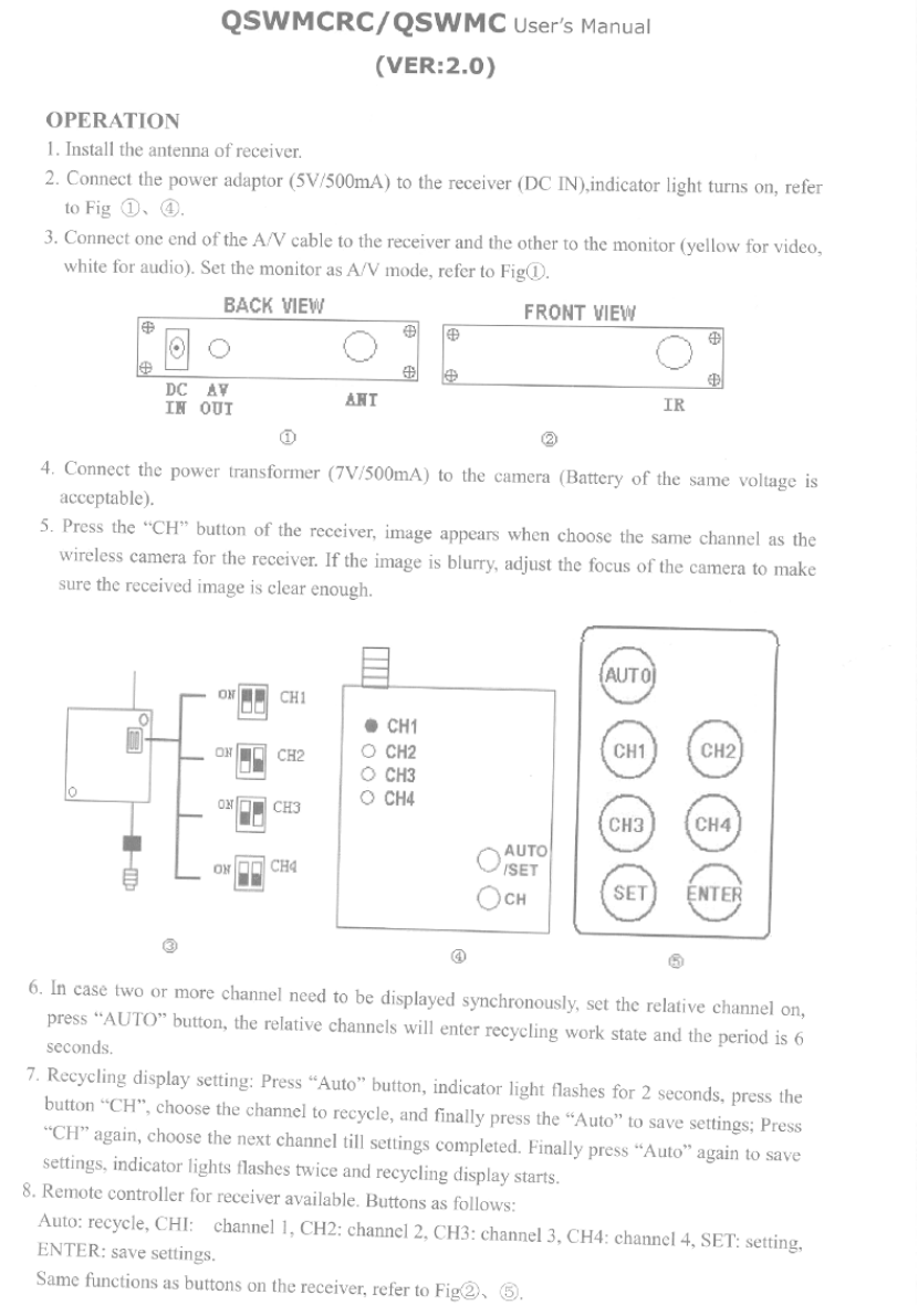 TongWei Video Technology TVT6018 Wireless Camera User Manual
