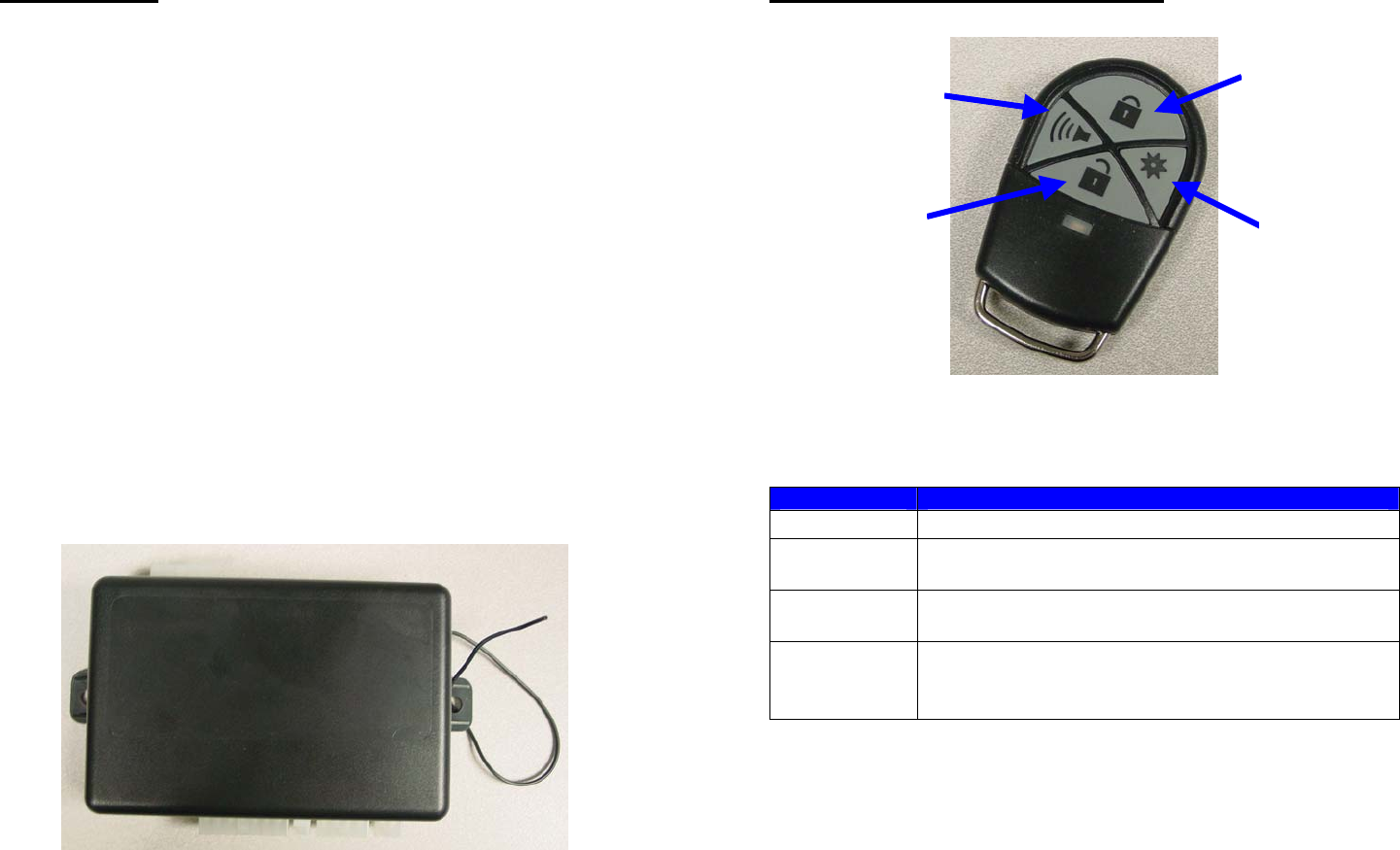 TriMark ERX eFOB RF KEYLESSENTRY SYSTEM User Manual FF eFOB 032706