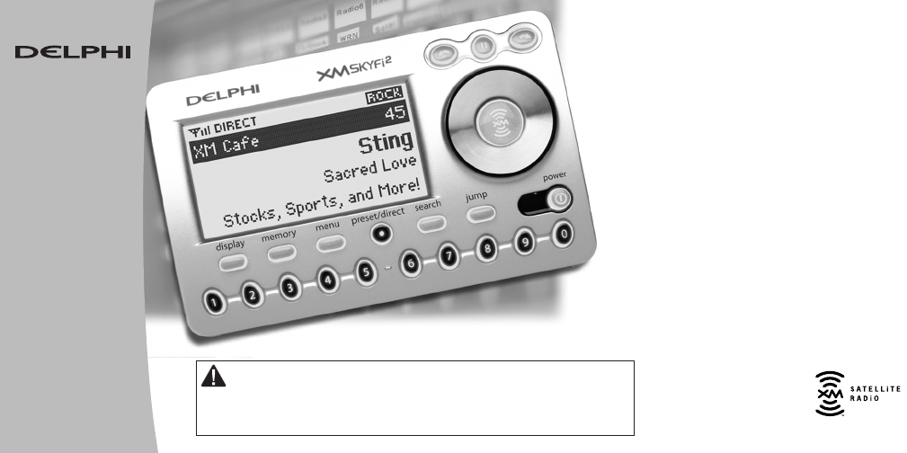 Sirius XM Radio SA10101B XM Satellite RX with FM Transmitter User