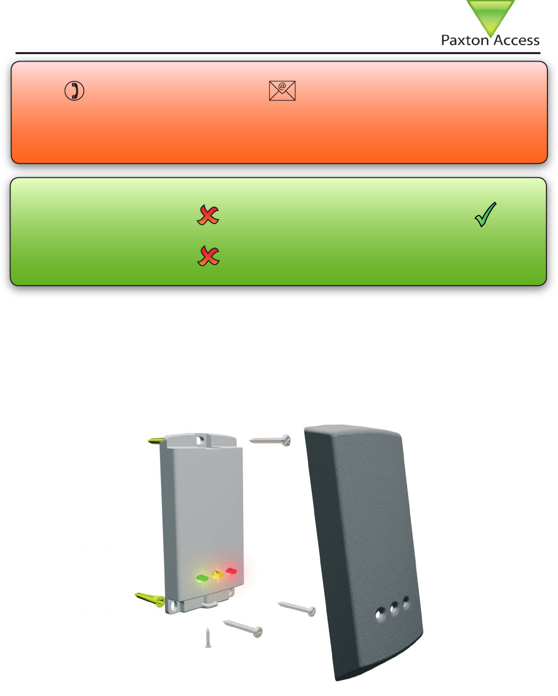 Paxton Access 353210 125 kHz Proximity Reader User Manual Users manual