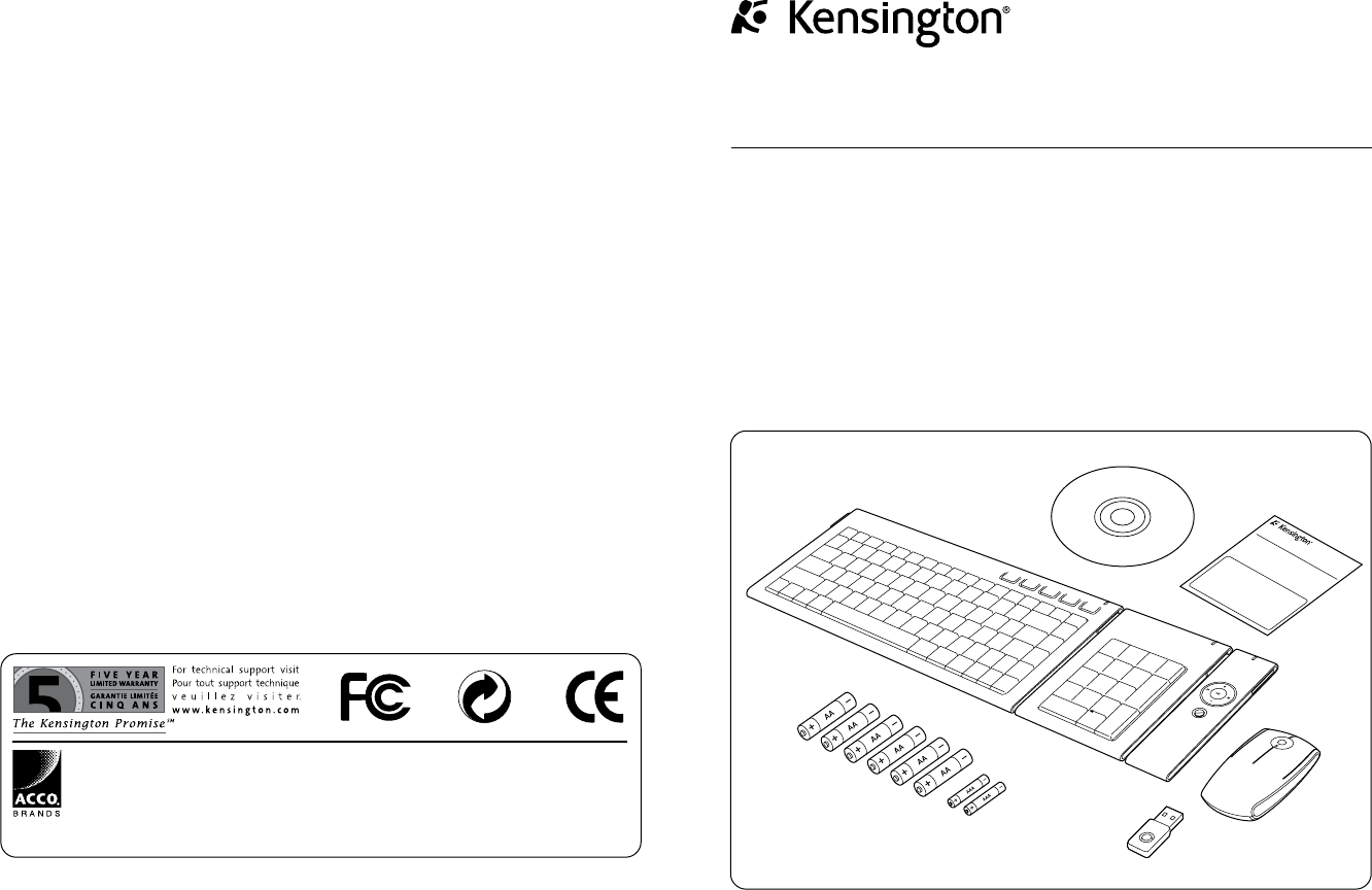 Acco M P Kensington Slimblade Keypad User Manual 700x 4pc Ig