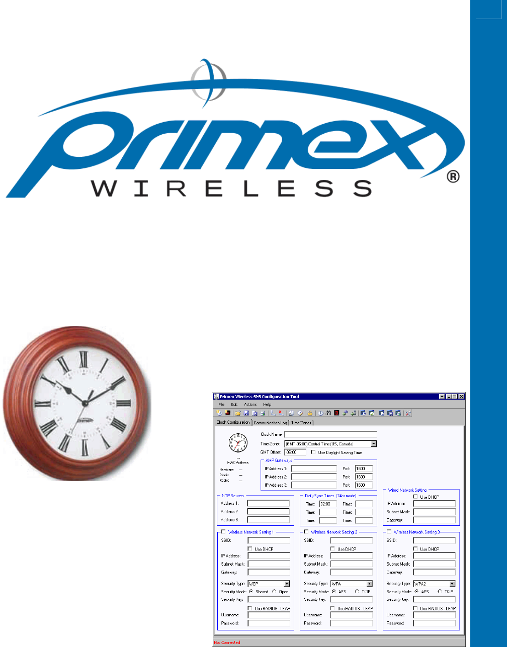 Primex Wireless SNSA Synchronous Network Analog Clocks User Manual SNS