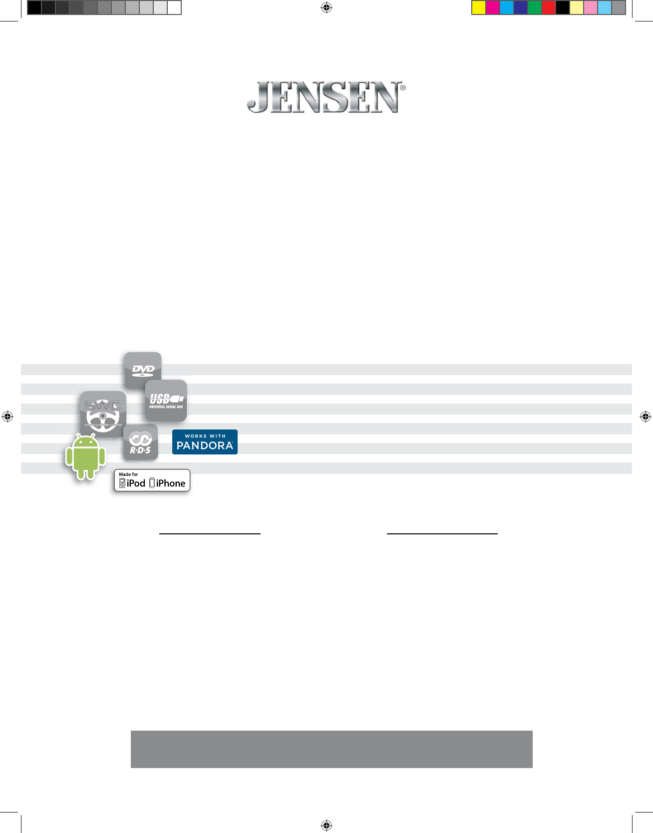 Jensen Vx 4025 Installation Quick Start Guide Vx4025 Im En