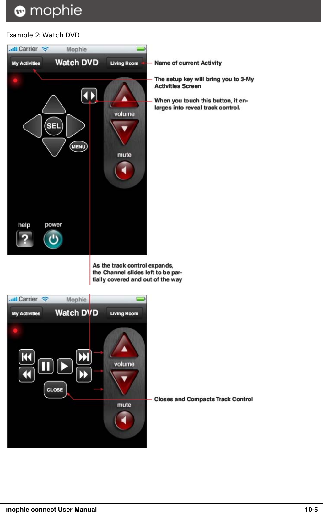      mophie connect User Manual   10-5 Example 2: Watch DVD     