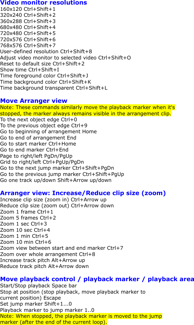 Page 5 of 7 - Magix  Music Maker Premium - 16.0 Keyboard Shortcuts 16