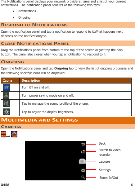 Page 6 of 9 - Micromax X458 User Manual - Guide X458-India-UG