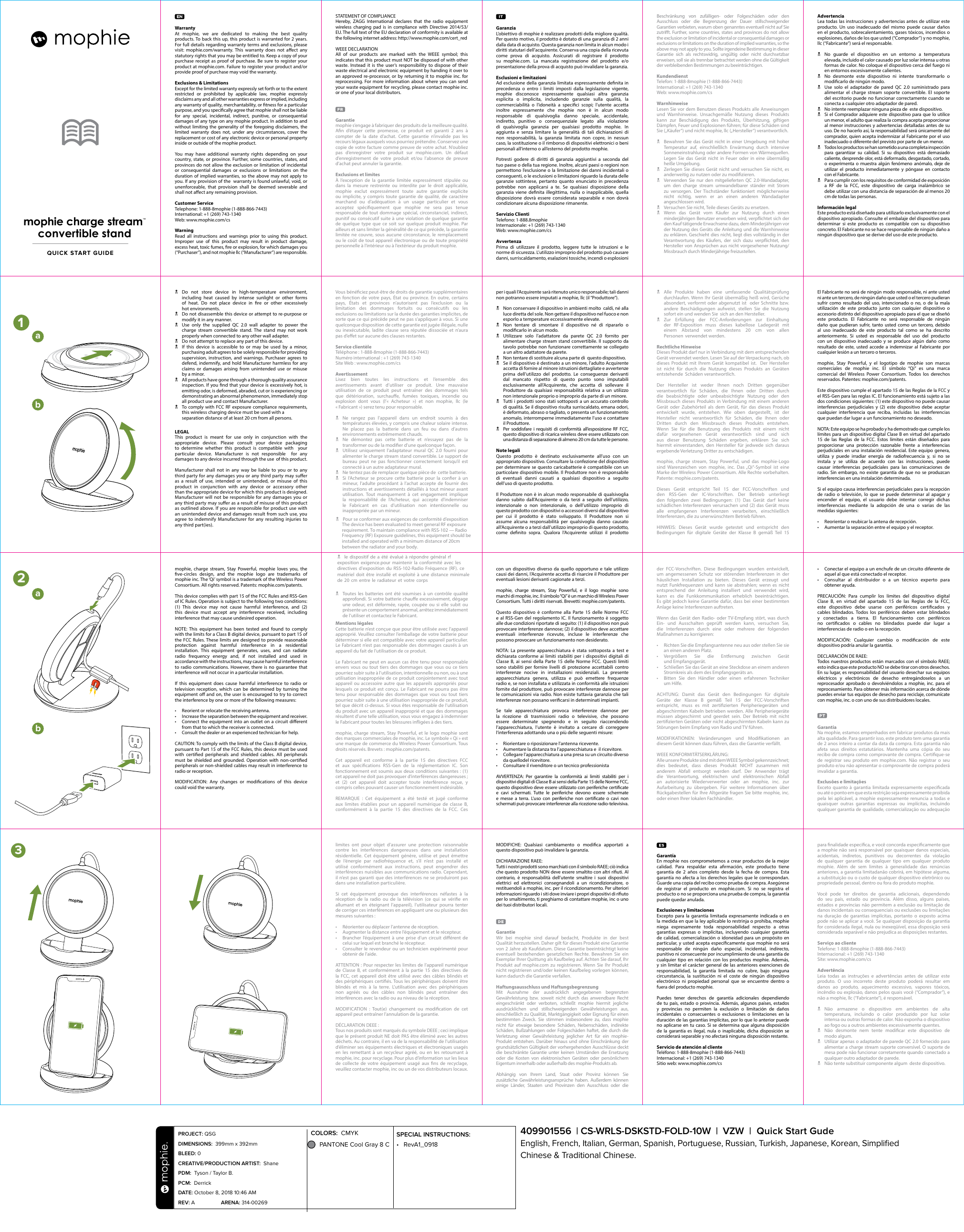 Page 1 of mophie FOLD mophie charge stream convertible stand User Manual 15 64886 UserMan r1