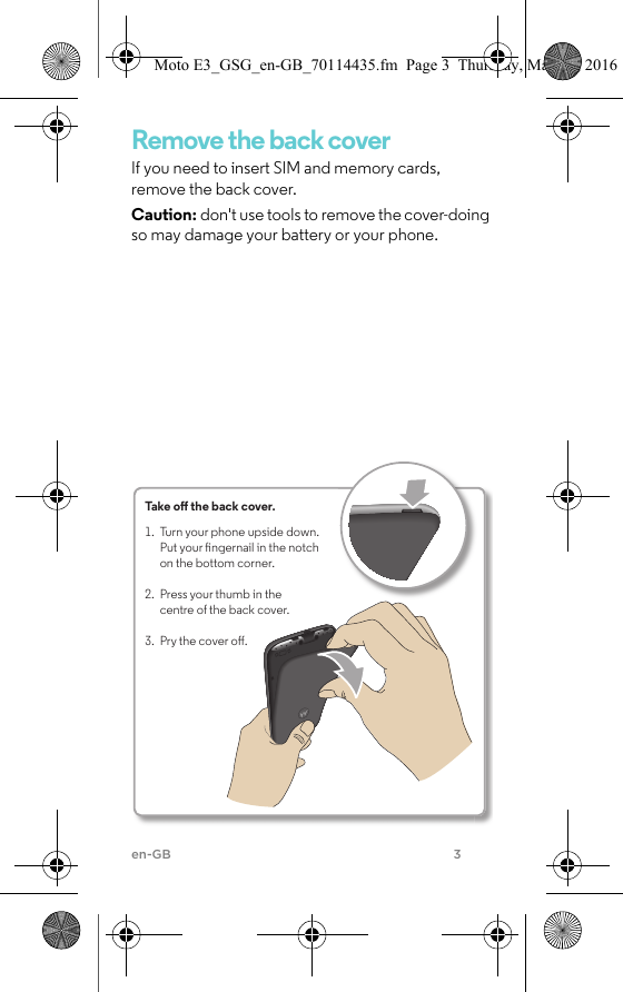 Page 4 of 12 - Motorola MOTO E3 - Quick Start Guide POWER QG EN