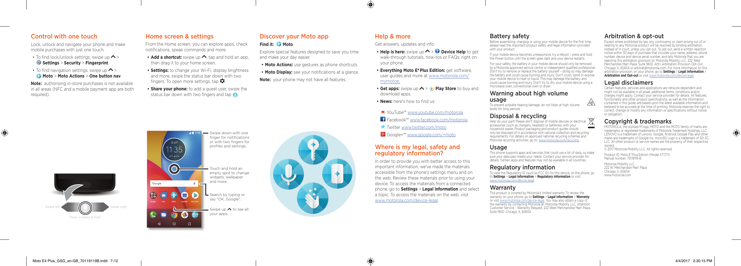 Page 2 of 2 - Motorola  MOTO E4 Plus - Quick Start Guide QG EN