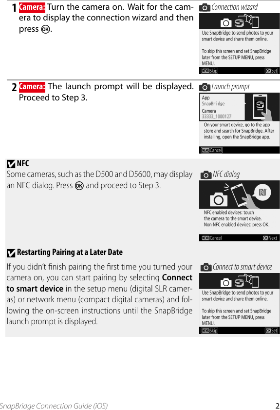 Page 2 of 10 - Nikon  D7500 - Snap Bridge Connection Guide (i OS) CG I OS EN