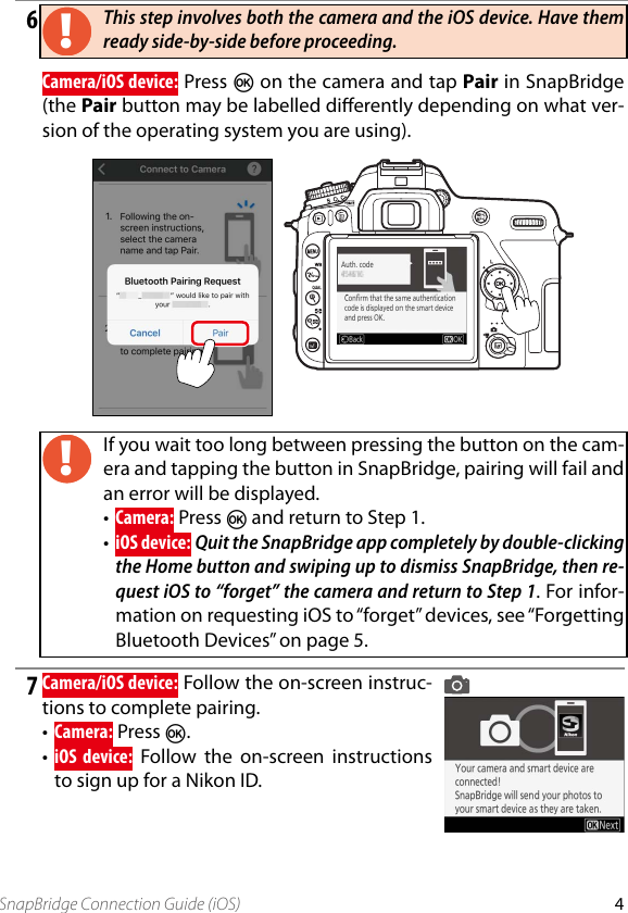 Page 4 of 10 - Nikon  D7500 - Snap Bridge Connection Guide (i OS) CG I OS EN
