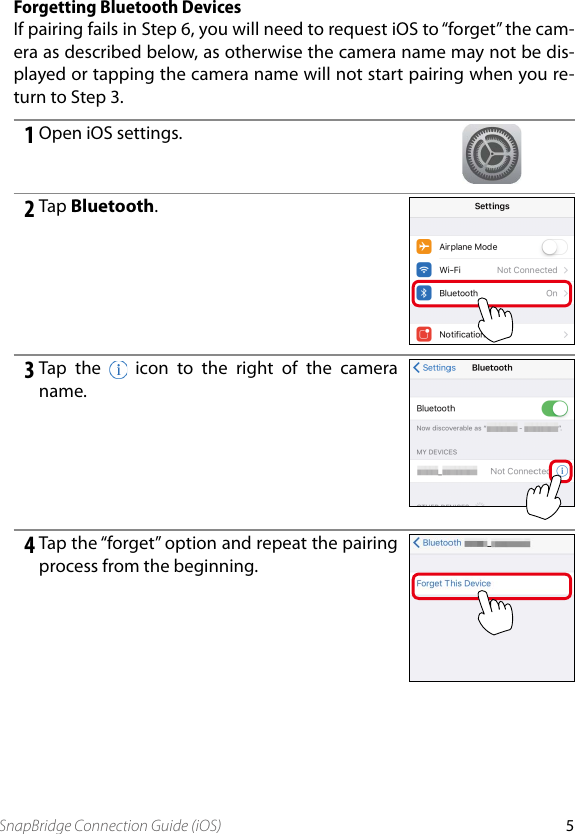 Page 5 of 10 - Nikon  D7500 - Snap Bridge Connection Guide (i OS) CG I OS EN