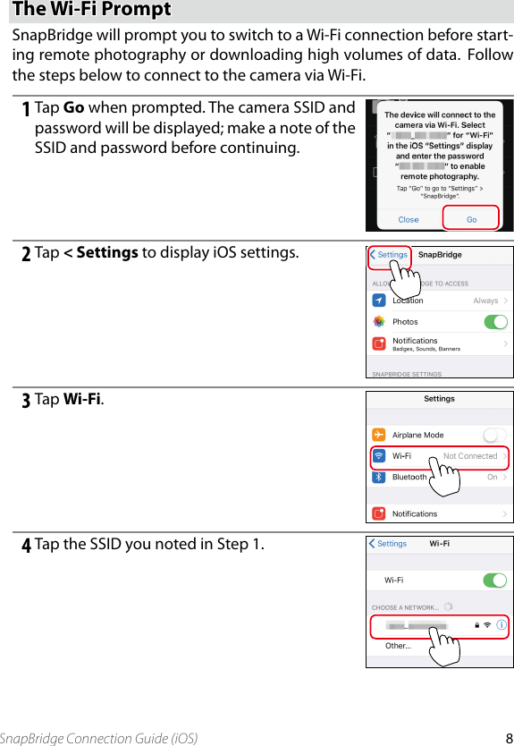 Page 8 of 10 - Nikon  D7500 - Snap Bridge Connection Guide (i OS) CG I OS EN