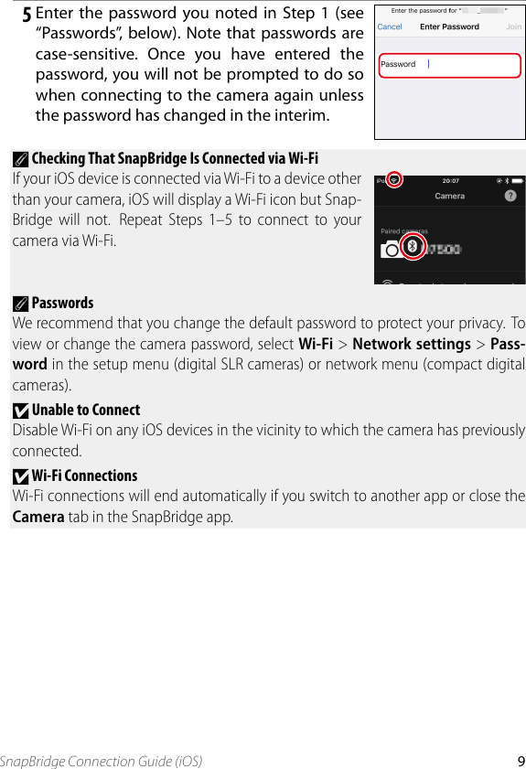 Page 9 of 10 - Nikon  D7500 - Snap Bridge Connection Guide (i OS) CG I OS EN