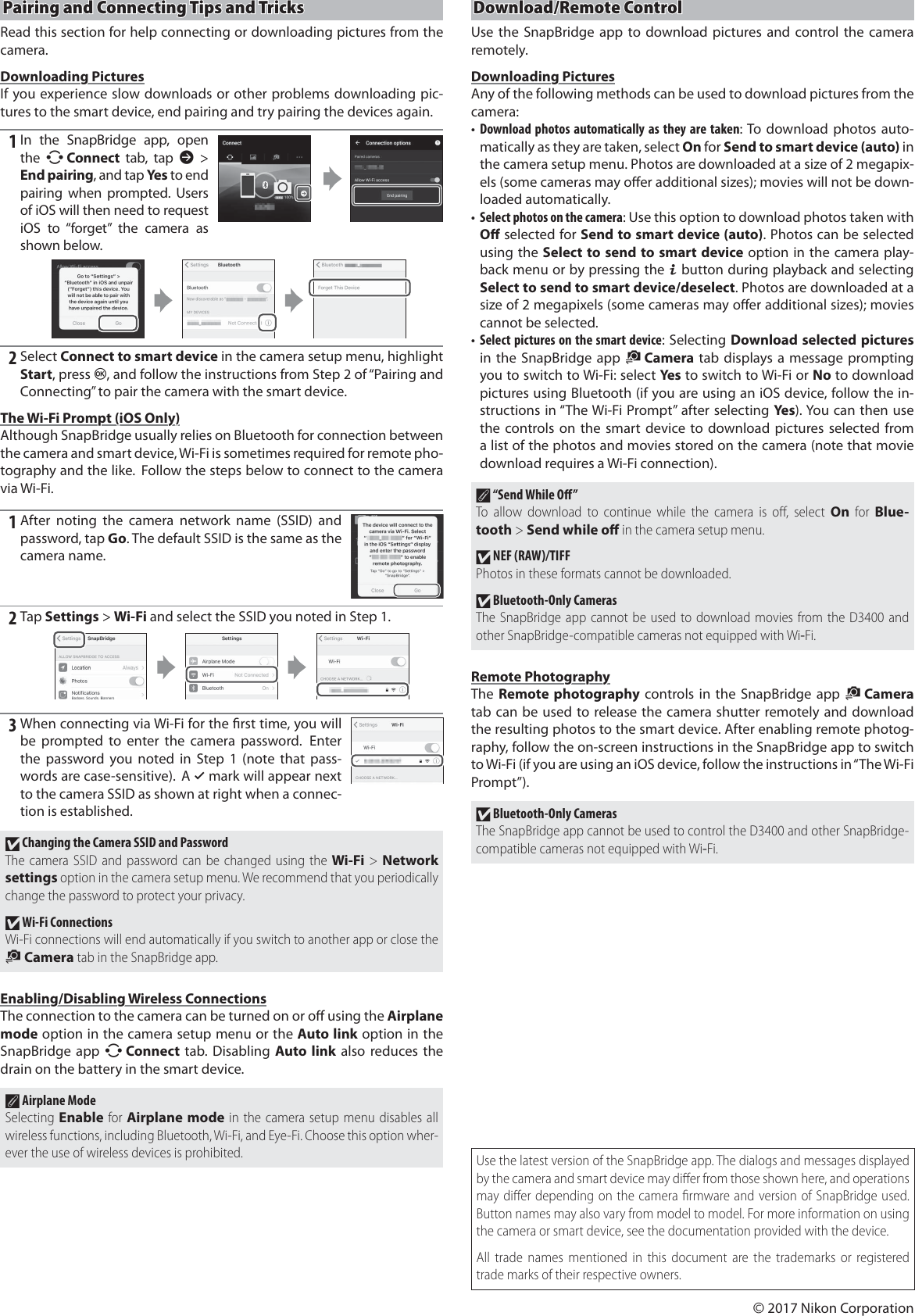 Page 2 of 2 - Nikon  Snap Bridge - Connection Guide For D-SLR Cameras CG-DSLR EN