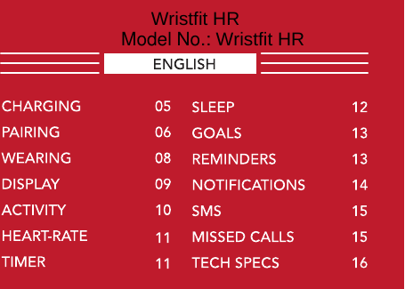              Wristfit HRModel No.: Wristfit HR