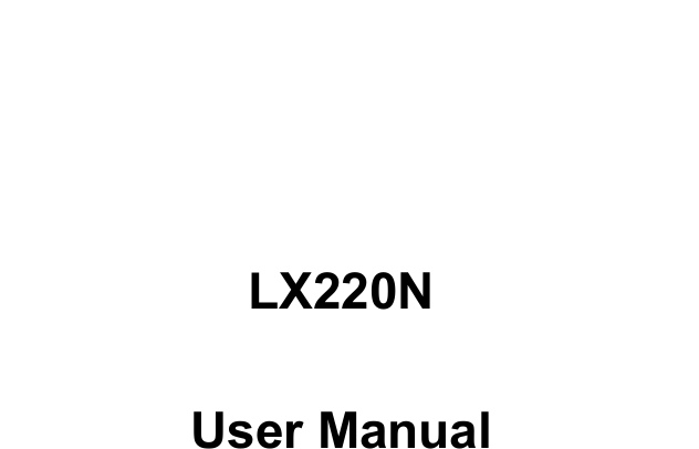          LX220N User Manual  