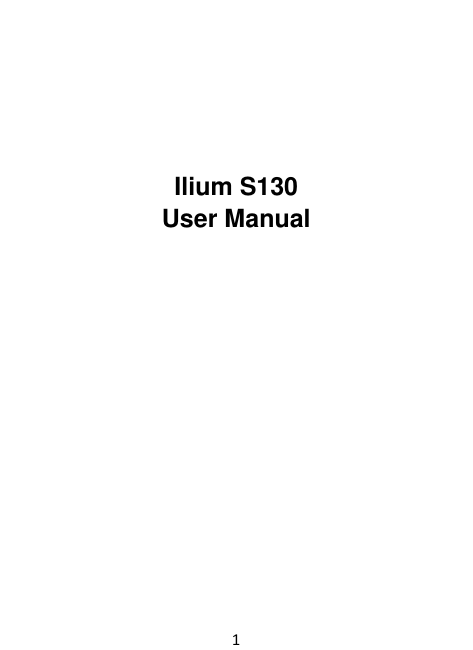 1       Ilium S130 User Manual                    