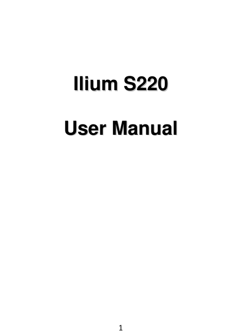 1       IIlliiuumm  SS222200    UUsseerr  MMaannuuaall         