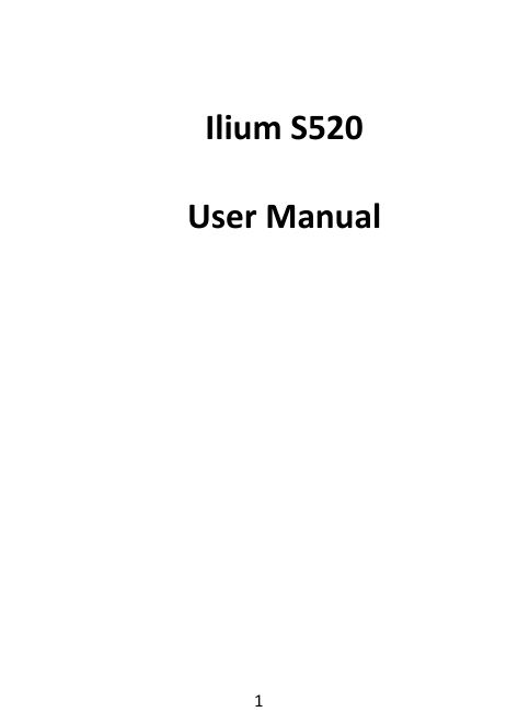 1     Ilium S520  User Manual    