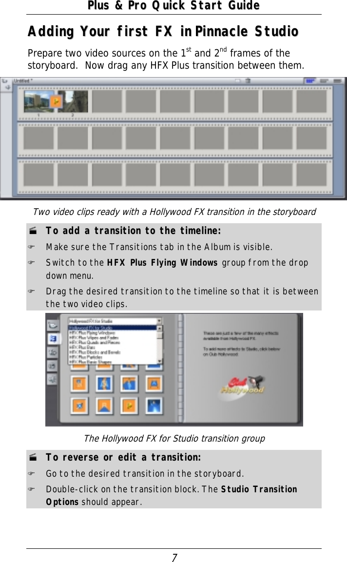 Page 7 of 10 - Pinnacle Hollywood FX Pro - 4.5 Quick Start Guide Plus PRO-qs-45