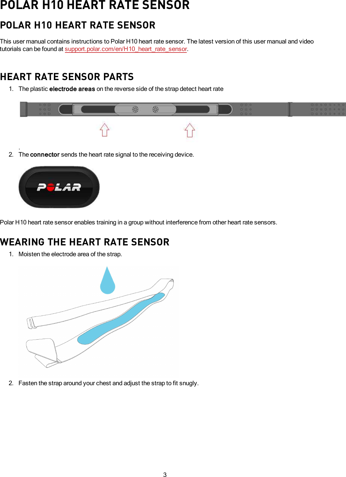 Page 3 of 7 - Polar H10 User Manual - Operating Instructions UG EN