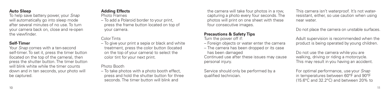 Page 7 of 12 - Polaroid  Snap - User Guide EN