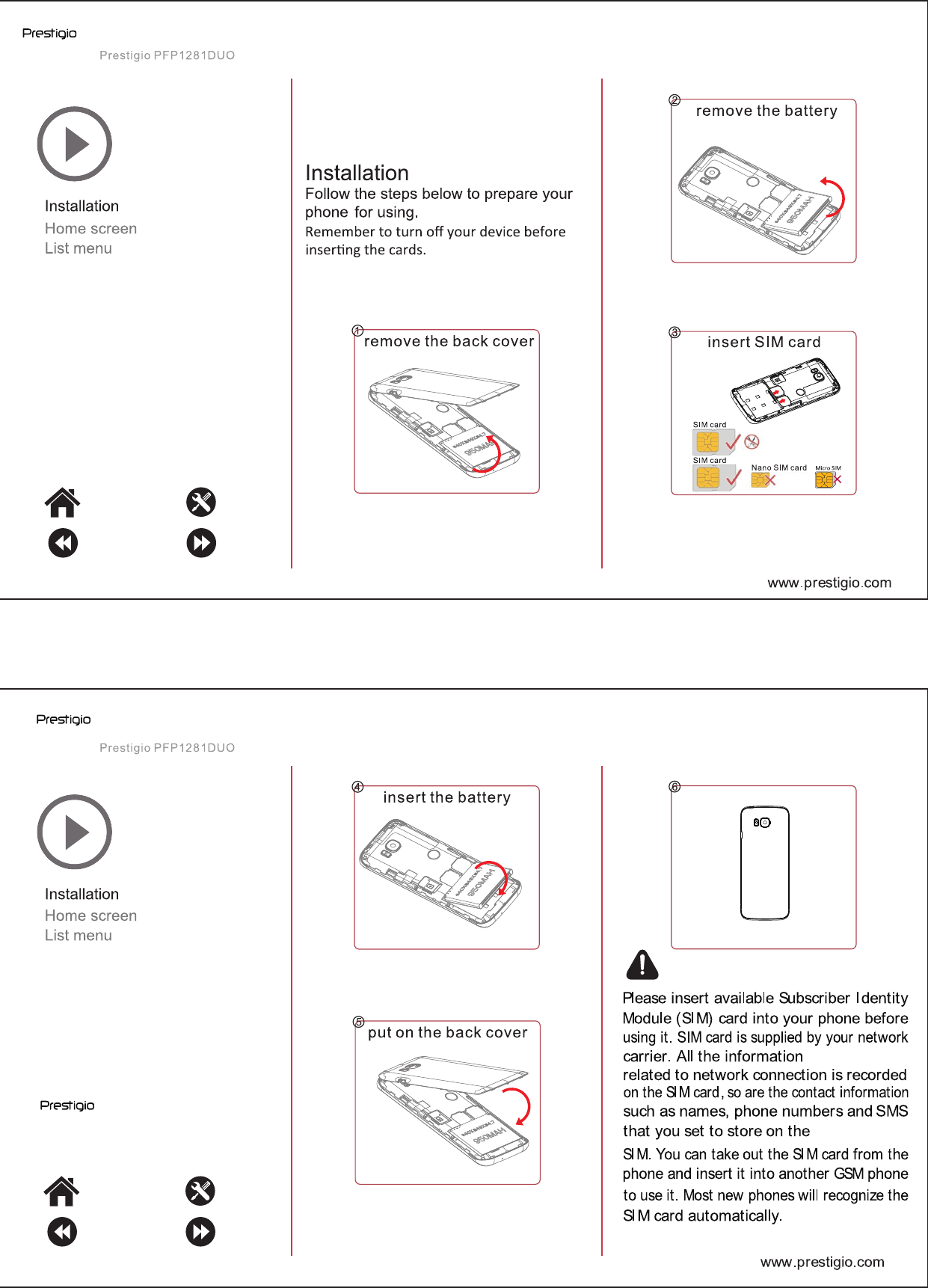 Page 2 of 9 - Prestigio User Manual PFP-1281 Duo - PFP1281DUO GRACE A1 EN