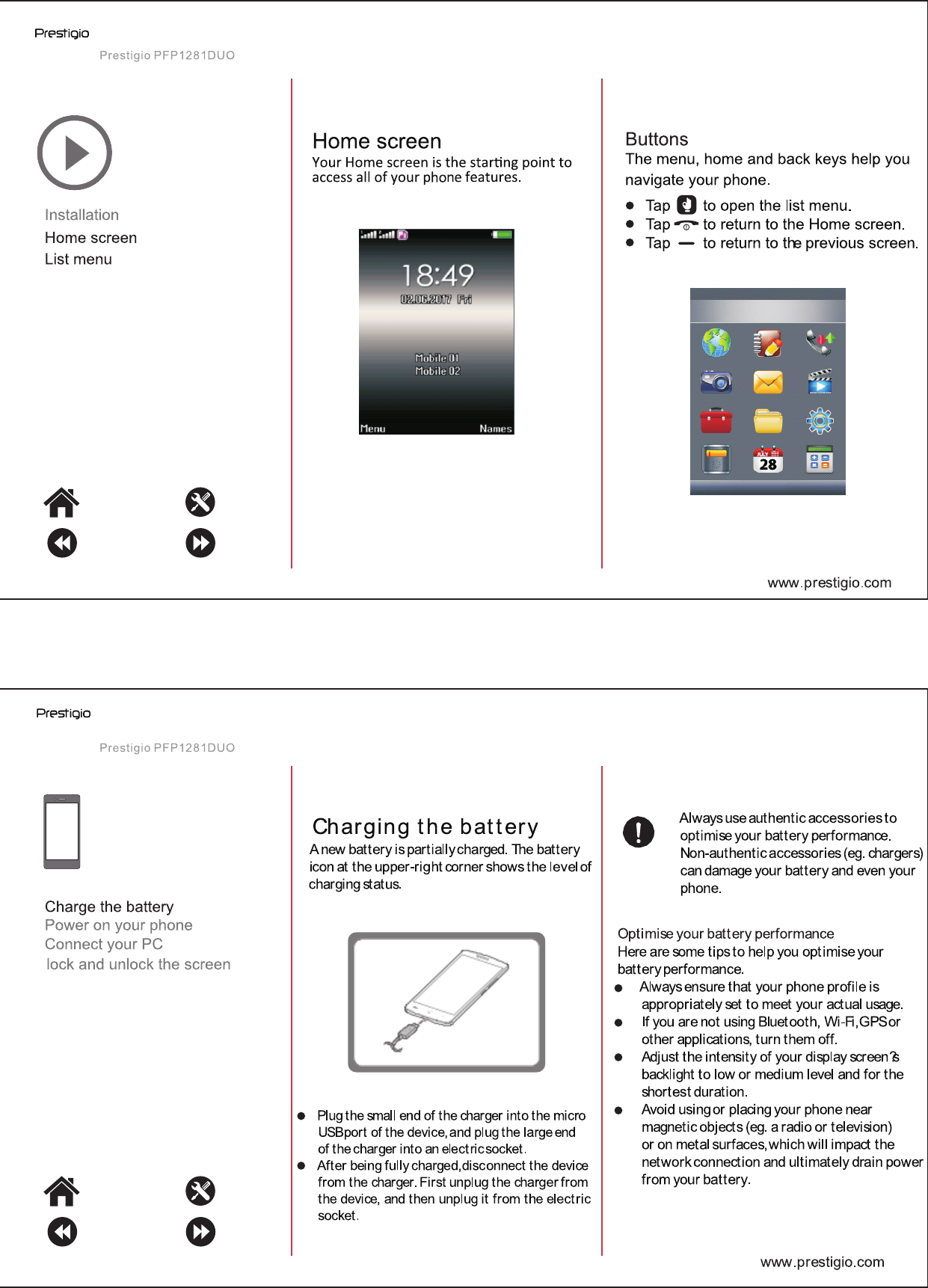 Page 3 of 9 - Prestigio User Manual PFP-1281 Duo - PFP1281DUO GRACE A1 EN
