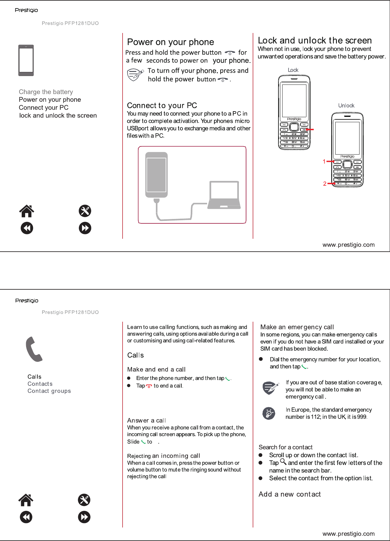 Page 4 of 9 - Prestigio User Manual PFP-1281 Duo - PFP1281DUO GRACE A1 EN