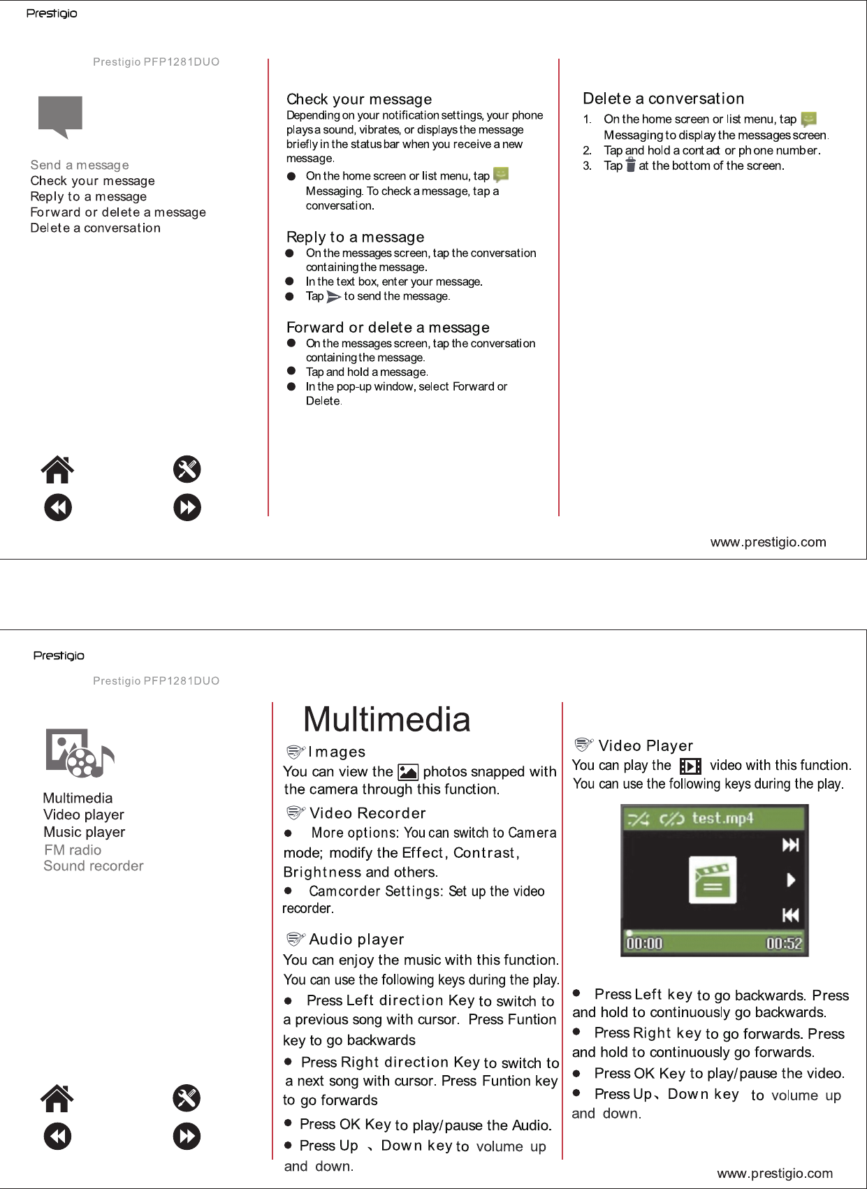 Page 6 of 9 - Prestigio User Manual PFP-1281 Duo - PFP1281DUO GRACE A1 EN