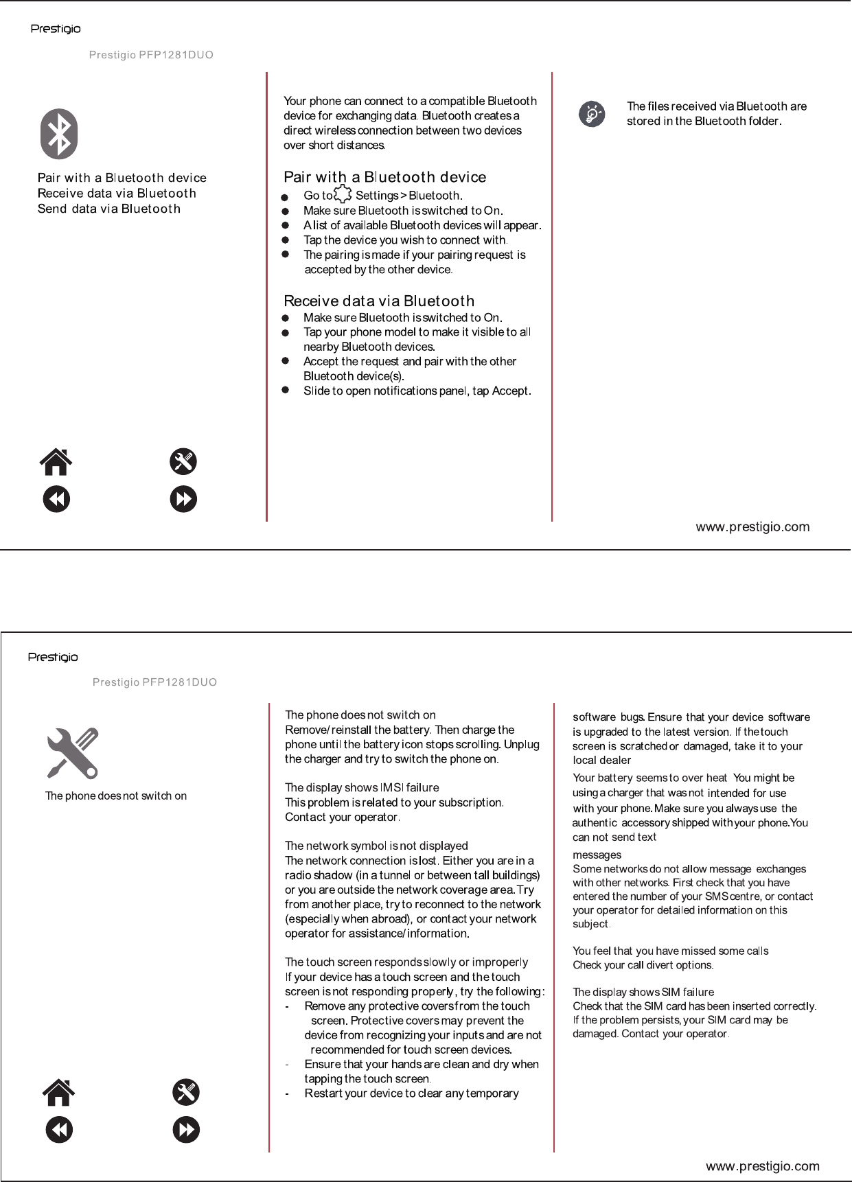 Page 8 of 9 - Prestigio User Manual PFP-1281 Duo - PFP1281DUO GRACE A1 EN